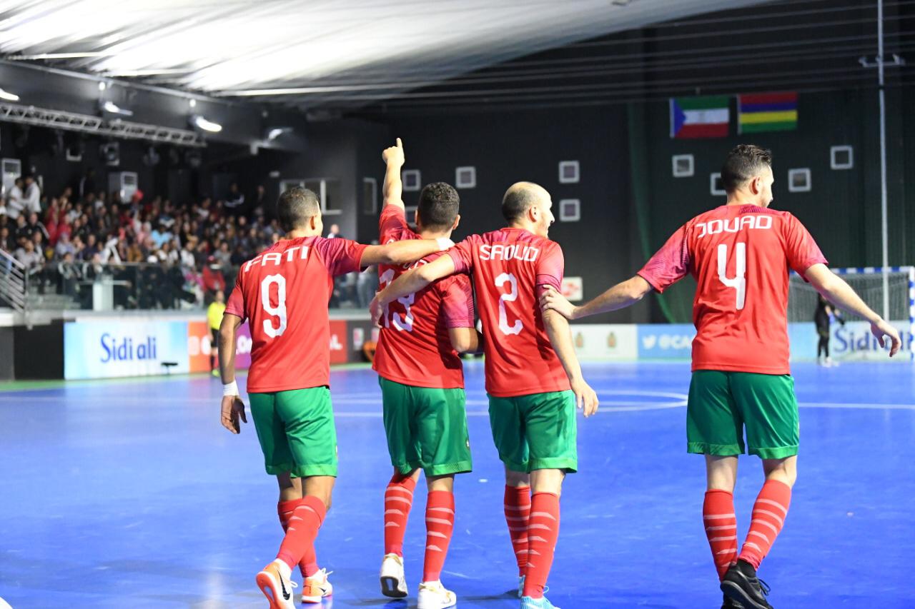 المنتخب المغربي للفوتسال يسحق غينيا الاستوائية و يتأهل للمربع الذهبي للكان